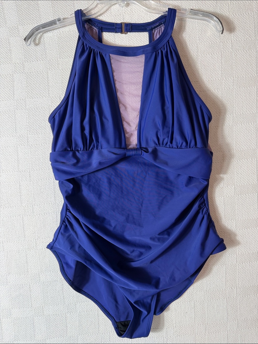 Source Unknown Royal Blue High Neck One-Piece Swimsuit